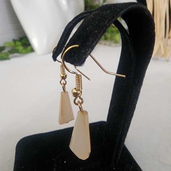 Unique Ivory Cord Multi Media Necklace AB Glass Earrings Set - Picture 7 of 13